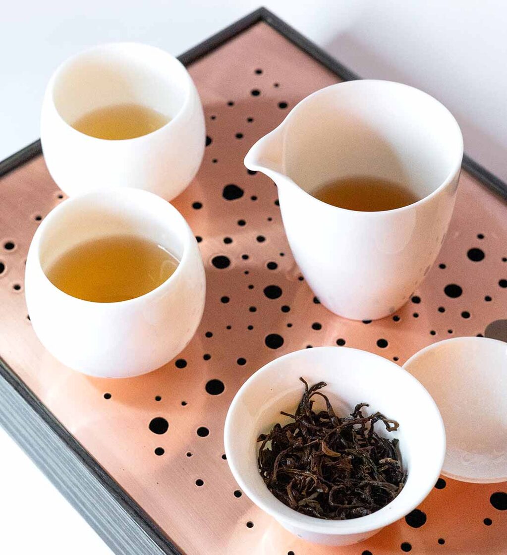 Simple Gong Fu style tea set in action.